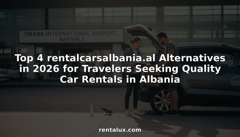 Travelers loading car rental at Tirana airport