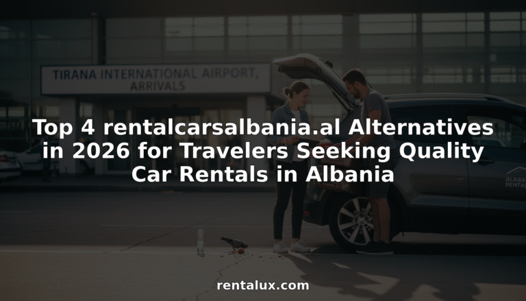 Travelers loading car rental at Tirana airport